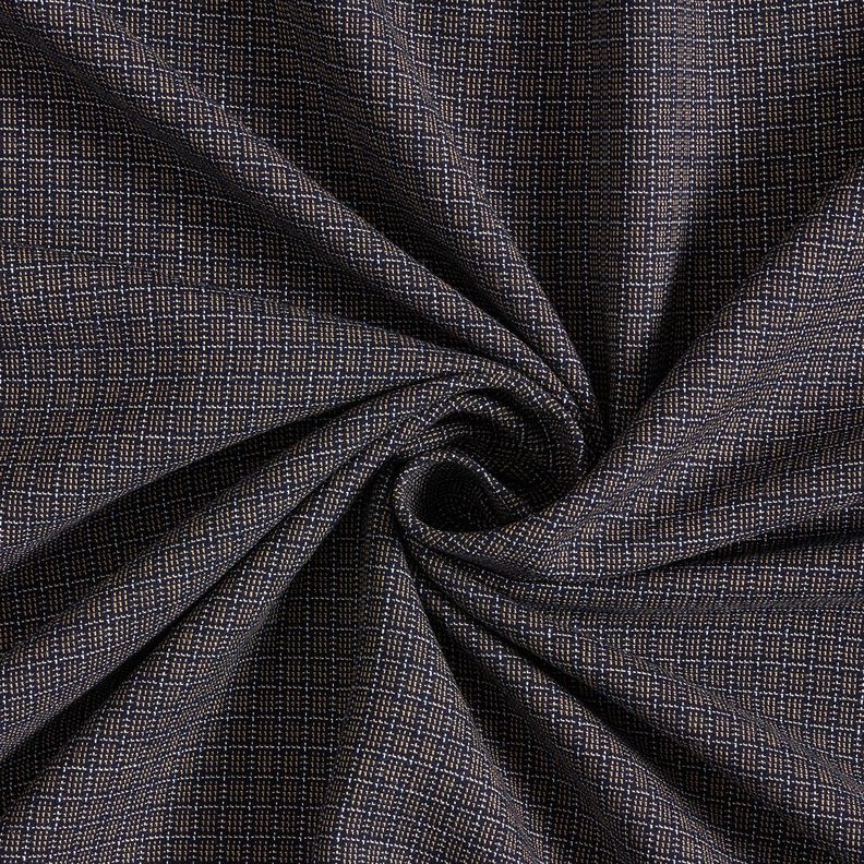 Tissu de coton à petits carreaux – noir/marron, image number 3
