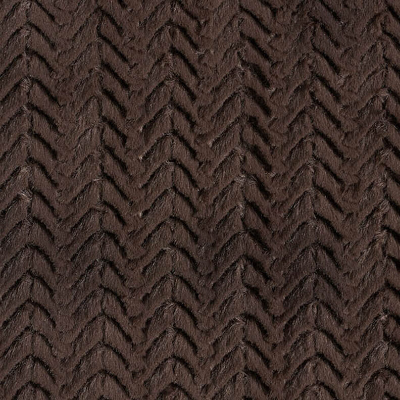 Fausse fourrure à chevrons – marron moyen, image number 1