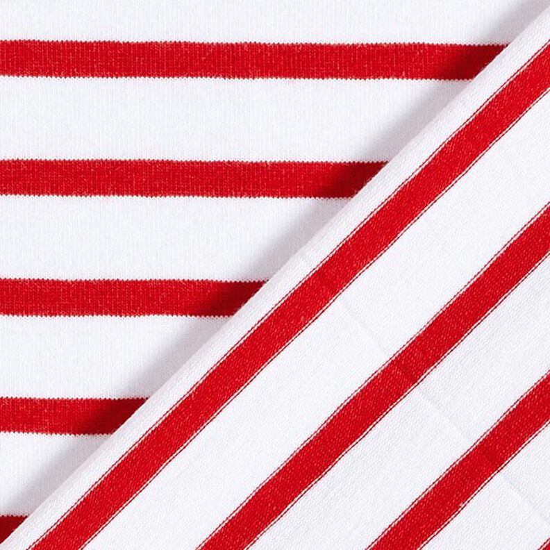 Jersey de coton Rayures fines et larges – blanc/rouge,  image number 4