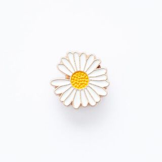 Bouton à queue pâquerettes  – blanc/jaune, 