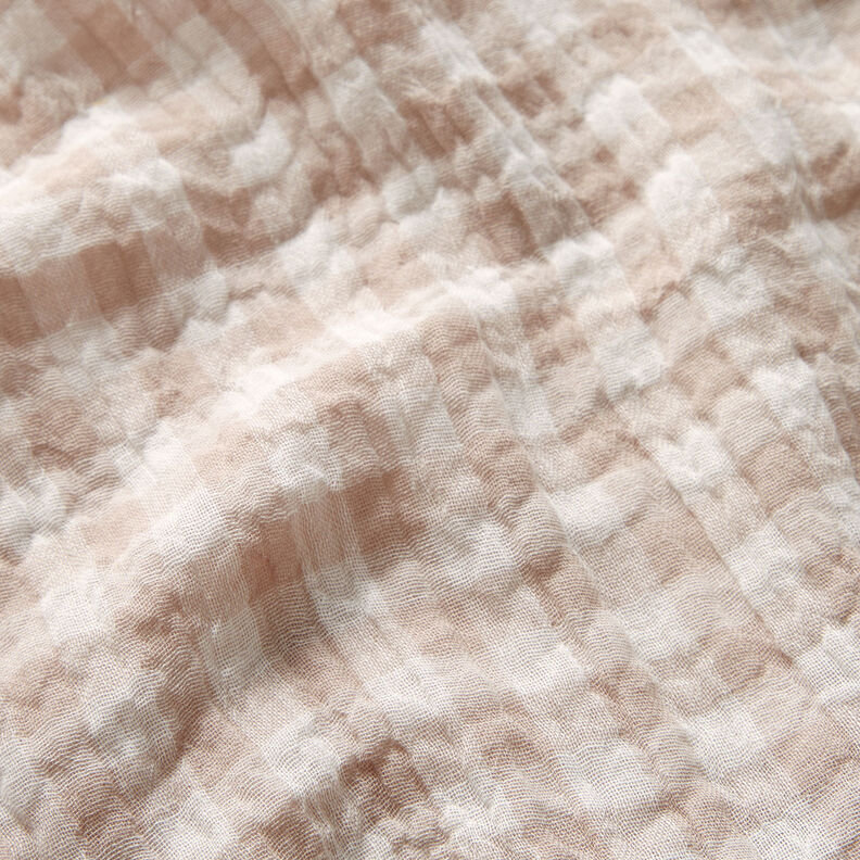 Tissu double gaze de coton Carreaux vichy à fil teinté – nature/blanc,  image number 3