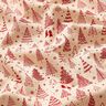 Tissu en coton Cretonne jolis sapins – nature/carmin,  thumbnail number 2