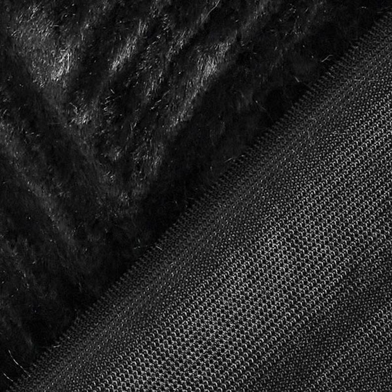 Fourrure synthétique lignes ondulées – noir,  image number 4