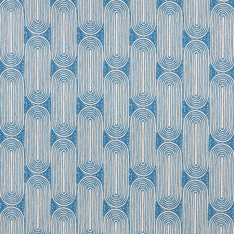 Tissu de décoration Semi-panama Arcs – bleu roi/nature,  image number 1
