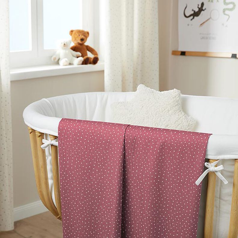 Tissu double gaze de coton Petits points – vieux rose/blanc, image number 7