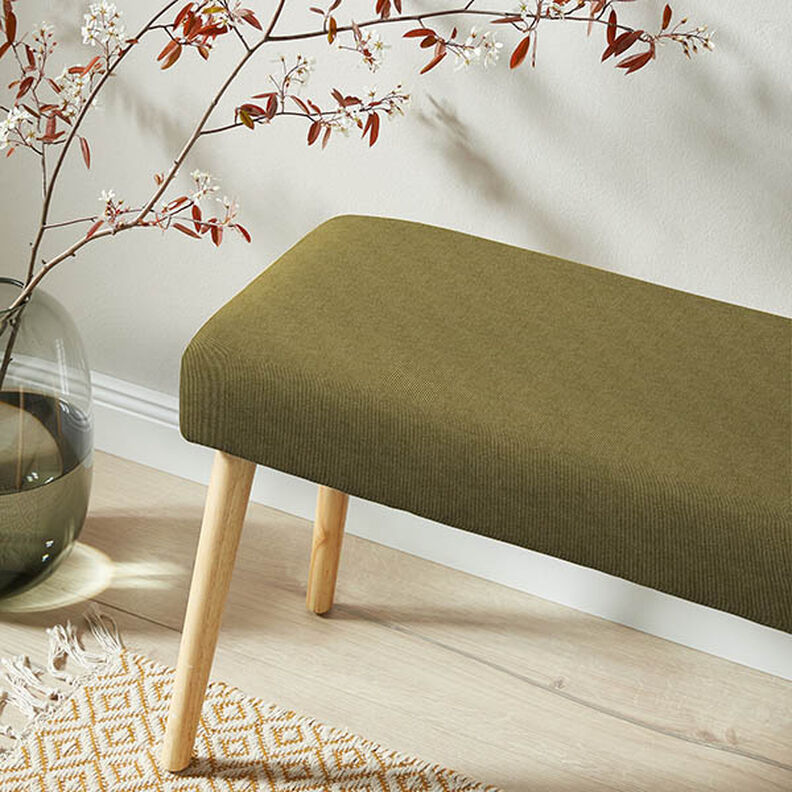 Tissu de revêtement Velours milleraies – olive clair, image number 6