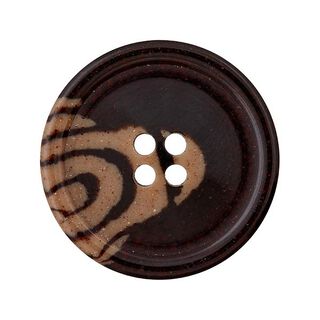 Bouton polyester/café 4 trous Recyclé, 