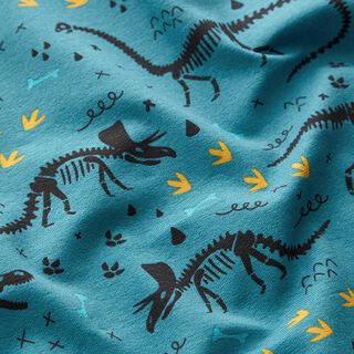 Jersey coton Squelette de dinosaure – pétrole, 