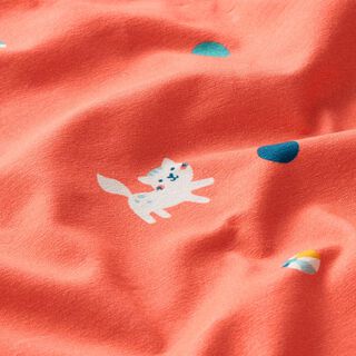 Jersey coton chats et balles | PETIT CITRON – saumon, 
