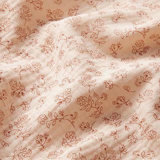 Tissu double gaze de coton Petites vrilles de fleurs – nature, 