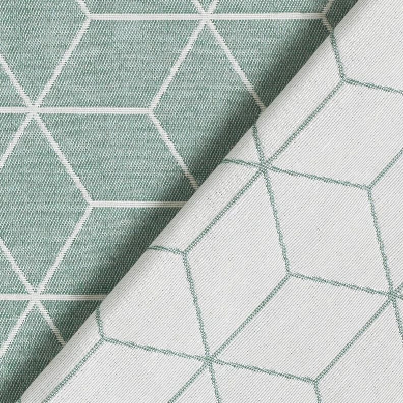 Tissu de décoration Jacquard cubes modernes – roseau/ivoire,  image number 4