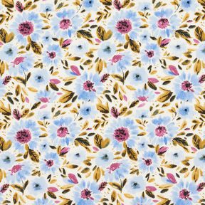 Popeline de coton Mer de fleurs – bleu clair/blanc, 