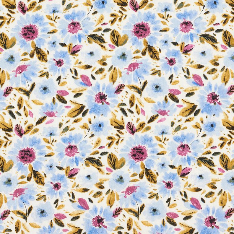 Popeline de coton Mer de fleurs – bleu clair/blanc,  image number 1