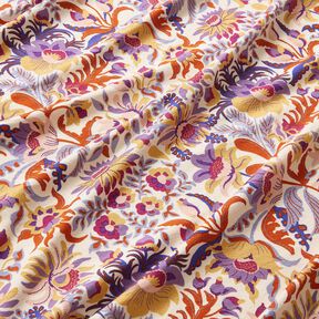 Jersey viscose Fleurs et ornements | Katia Fabrics – crème/lavande, 