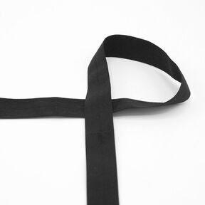 Biais élastique (pré-plié) mat [20 mm] – noir, 