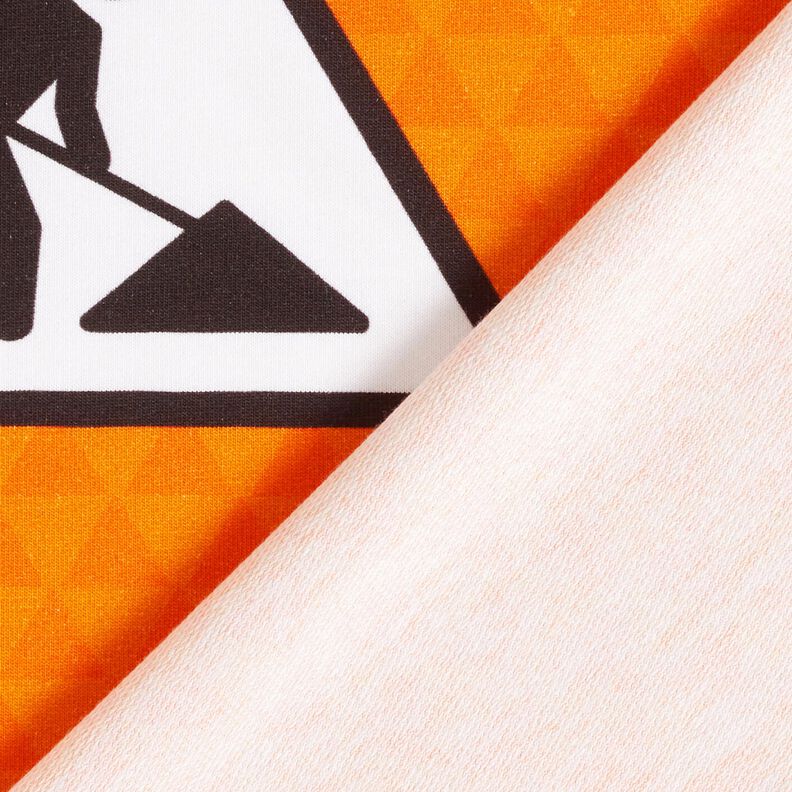 French Terry Panel Ouvrier du bâtiment d’un jour | Stoff&Liebe – orange clair/argent,  image number 4
