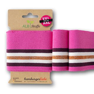 Bord-côtes Bio Cuff Me Glam [140 cm | 7.5 cm ] | Albstoffe  – rose vif/blanc, 
