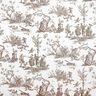 Tissu de décoration Semi-panama Joyeux danseurs 280 cm – taupe/blanc,  thumbnail number 1