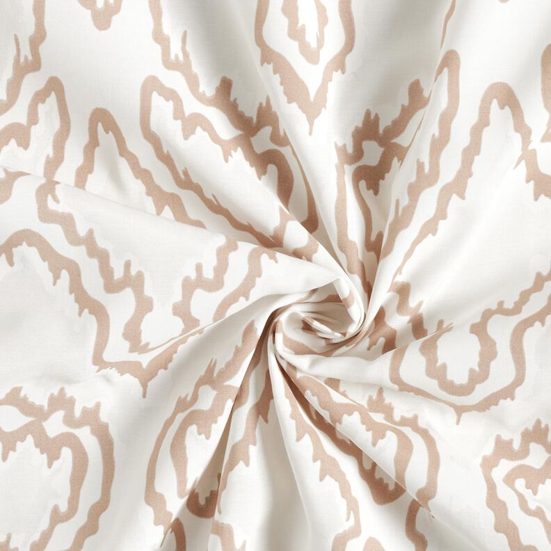 Tissu en coton avec zigzags – beige/beige foncé, image number 4