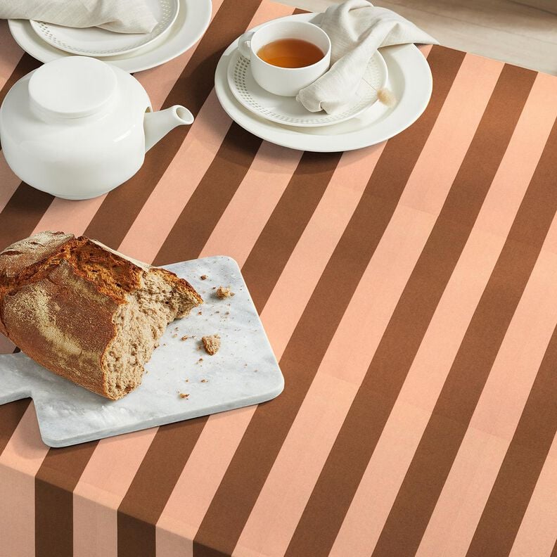 Tissu de décoration Canvas Rayures joyeuses – saumon/marron,  image number 6