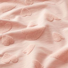 Jersey éponge Cœurs – rosé, 