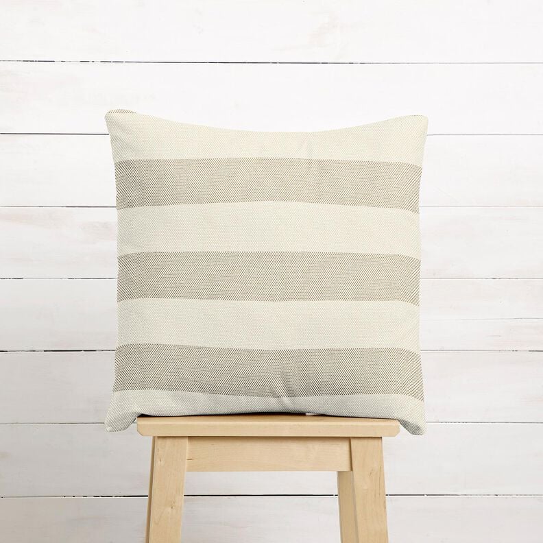 Tissu de d&eacute;coration Panama Larges rayures &ndash; taupe/beige clair,  image number 6