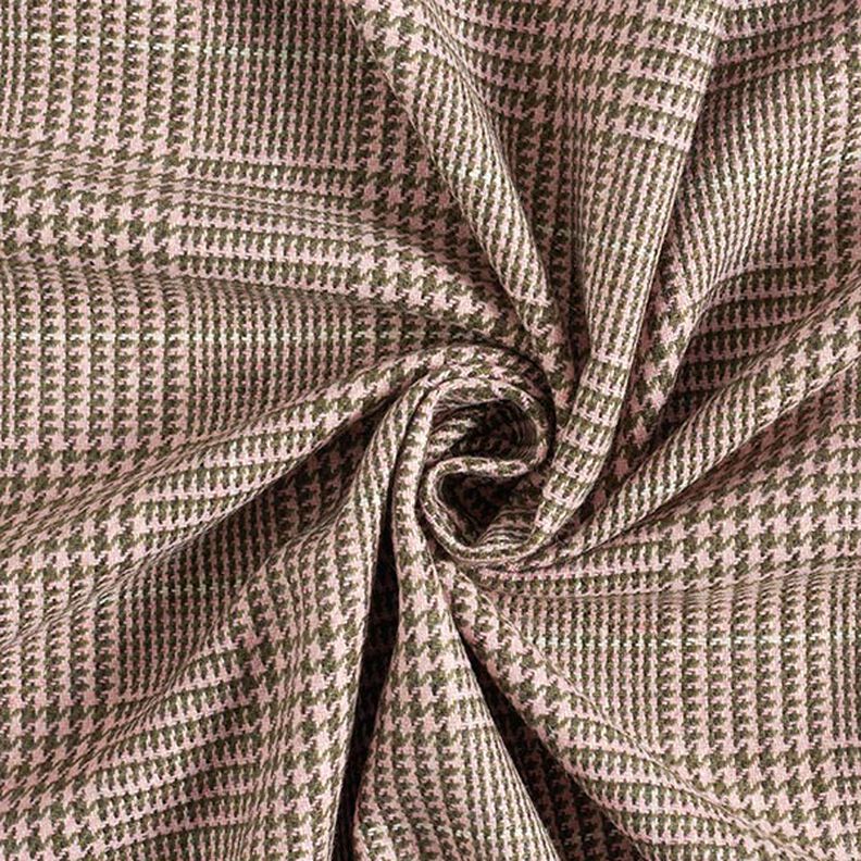 Drap de laine Prince de Galles – rose/kaki,  image number 4