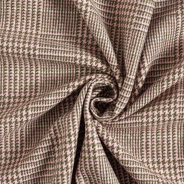 Drap de laine Prince de Galles – rose/kaki,  image number 4