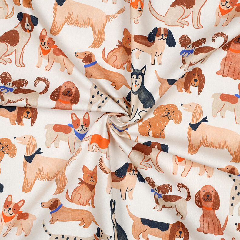 Popeline coton Chiens Impression numérique | Poppy Fabrics – écru, image number 4