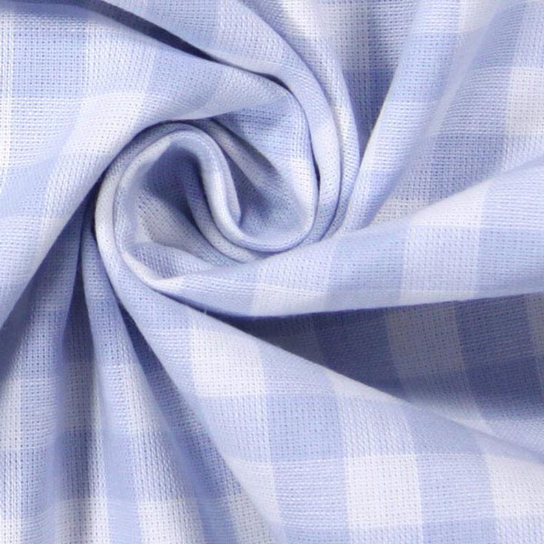 Tissu en coton Vichy à carreaux 1 cm – jean bleu clair/blanc,  image number 2