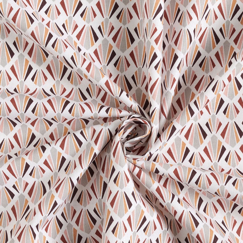 Tissu en coton Cretonne Losanges – blanc/terre cuite,  image number 3