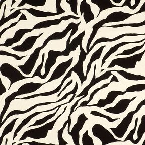 Crêpe de viscose motif zèbre – noir/ivoire, 