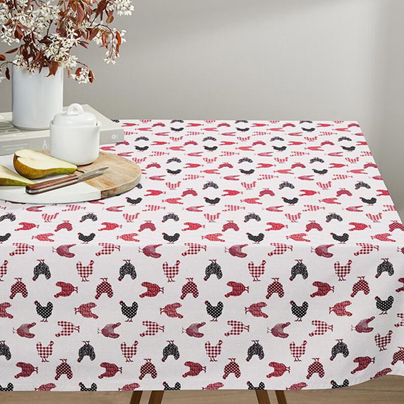Tissu en coton Cretonne Poules – écru/chili, image number 7