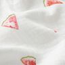 GOTS Tissu double gaze de coton Morceaux de pastèque Impression numérique – blanc,  thumbnail number 2