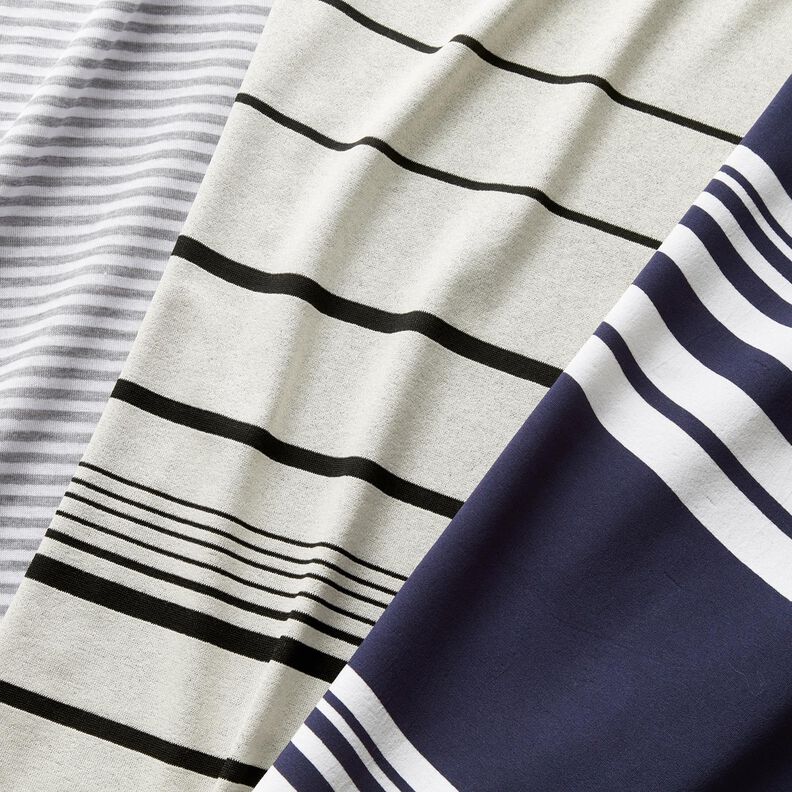 Jersey double face rayures et uni – blanc/gris, image number 6