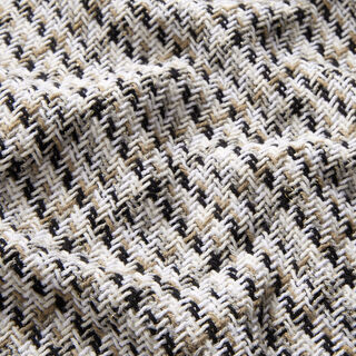 Tissu brut pour manteau Carreaux à fil scintillant – blanc/beige, 