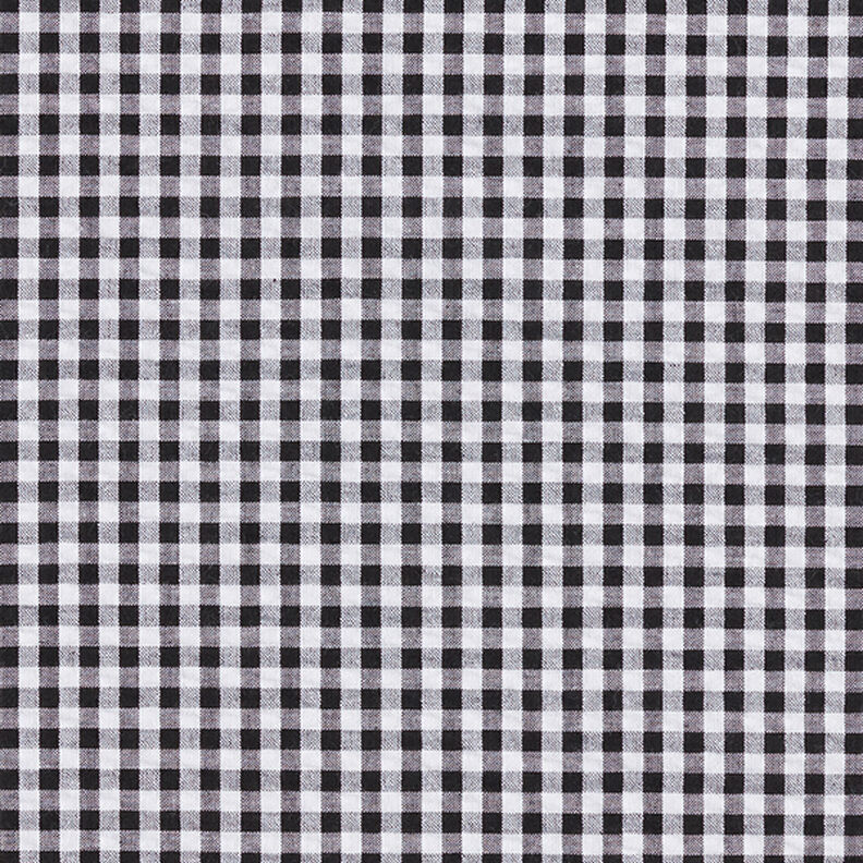 Seersucker Mélange coton à carreaux Vichy – noir,  image number 1