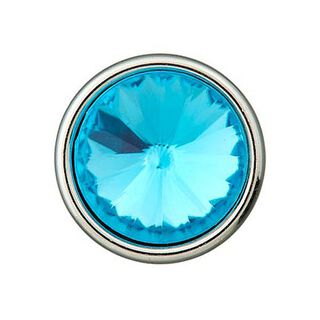 Bouton à queue polyester strass  – turquoise, 