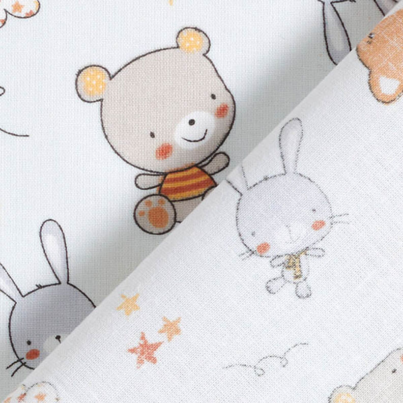 Cretonne Lapins et oursons – gris brume,  image number 4
