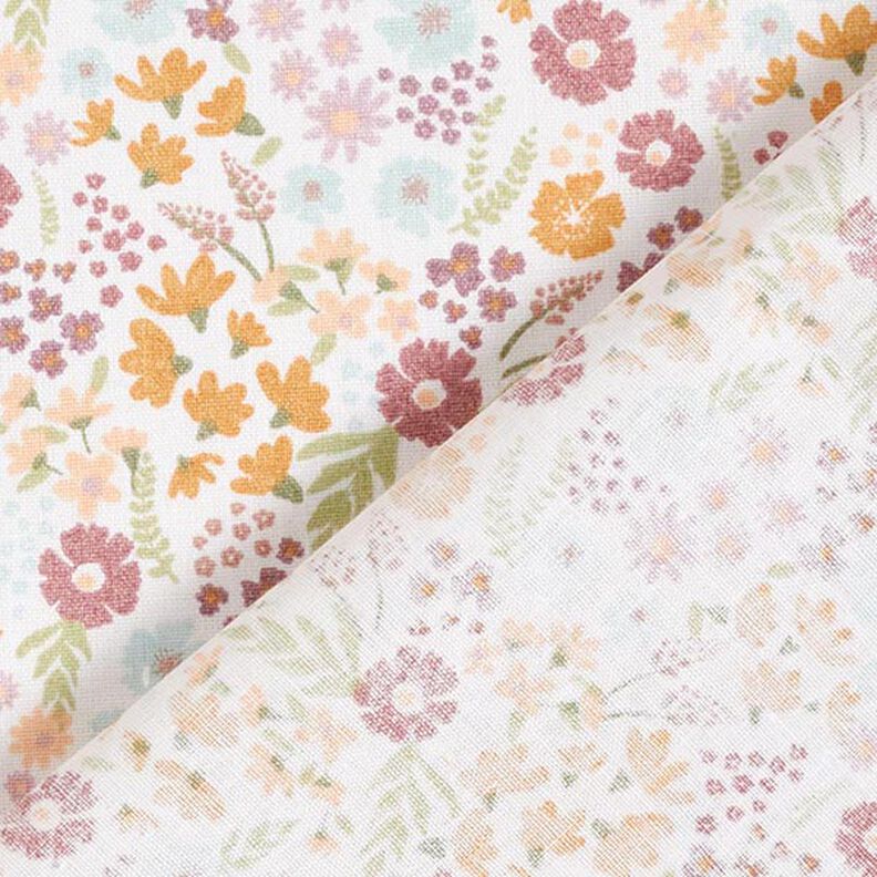 Popeline de coton bio Jolies fleurs – blanc/jaune, image number 4
