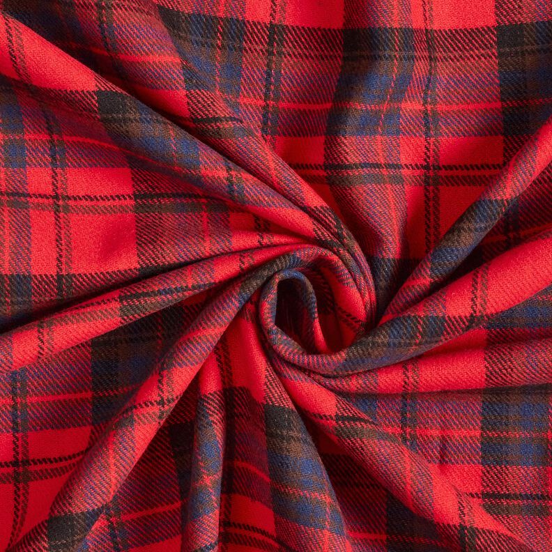 Flanelle coton Carreaux – chili/indigo, image number 3