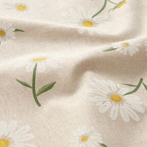 Tissu de décoration Semi-panama Marguerites éparses – nature/blanc, 