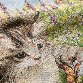 panneau décoratif Gobelin Chaton joueur – carmin/beige clair, 