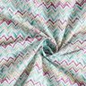 Popeline coton Zigzag en coups de pinceau Impression numérique – blanc/eucalyptus,  thumbnail number 3