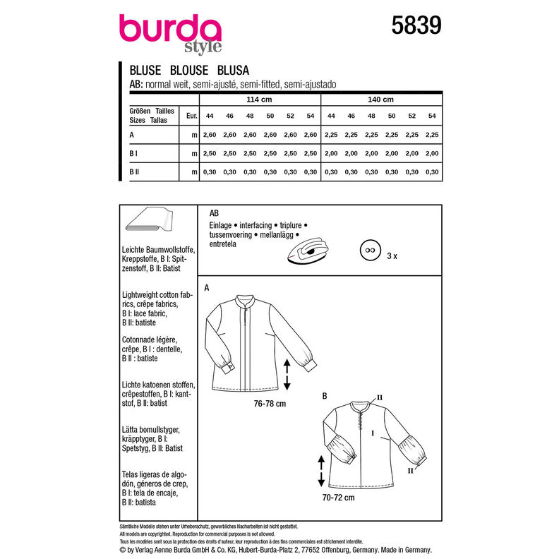Plus-Size Chemisier | Burda 5839 | 44-54,  image number 9