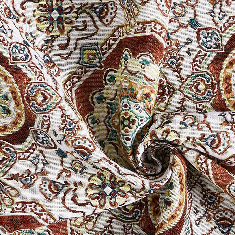 Tissu de décoration Gobelin Mandala oriental – carmin/ivoire,  image number 3