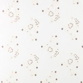 Velours à côtes fines avec fleurs en broderie et paillettes – crème, 