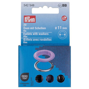 Œillets avec rondelles [20 unités | Ø 11 mm] | Prym – lilas/argent métallisé, 