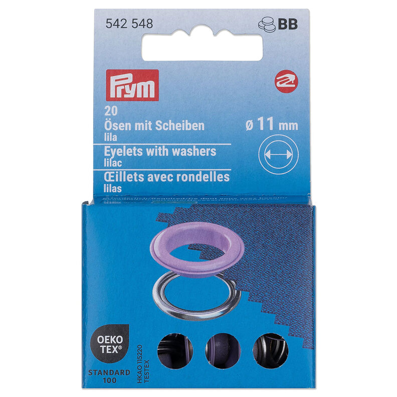 Œillets avec rondelles [20 unités | Ø 11 mm] | Prym – lilas/argent métallisé,  image number 1