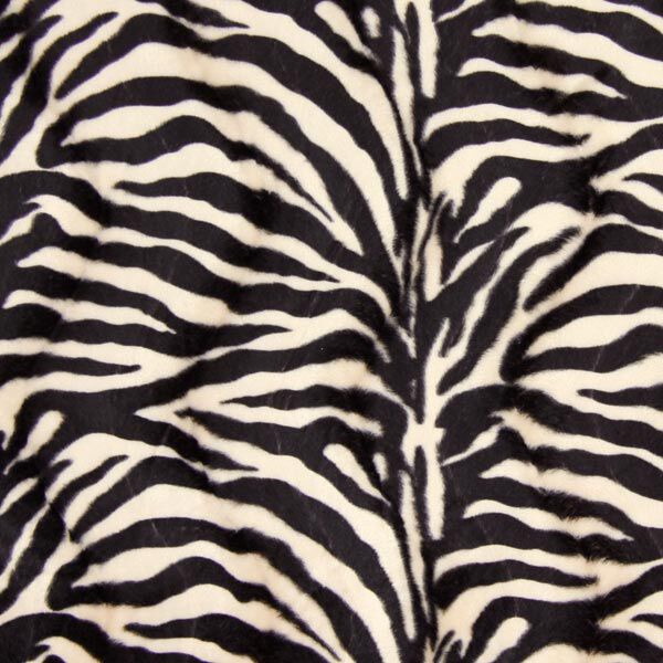 Imitation Fourrure d'Animal zèbre – crème/noir – Échantillon,  image number 1